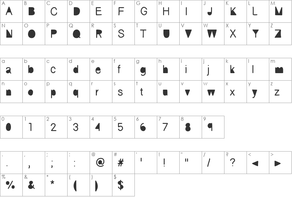 fickle font character map preview