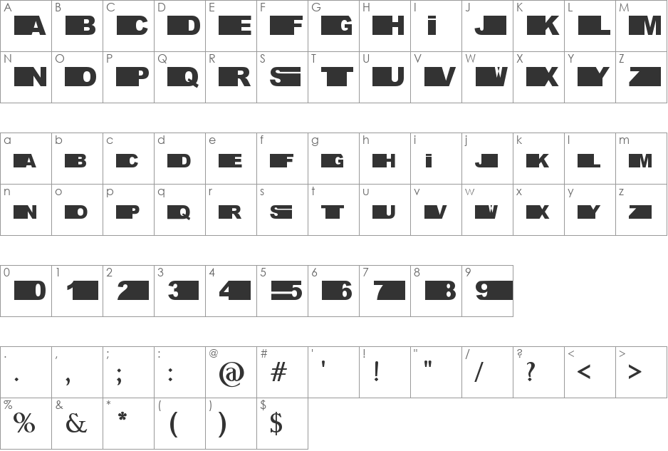 fifth avenue font character map preview