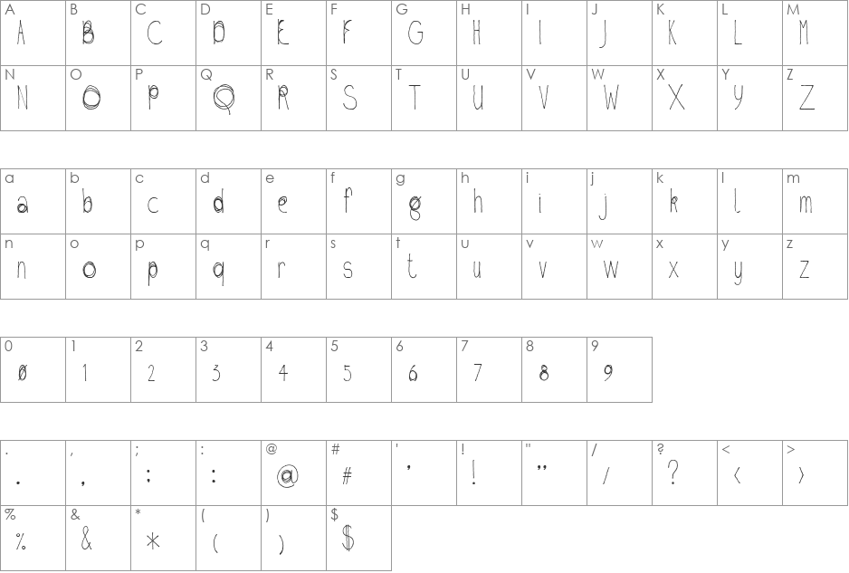 Fil Sans font character map preview