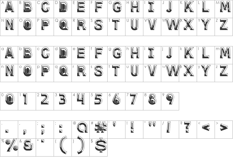 Finkl font character map preview