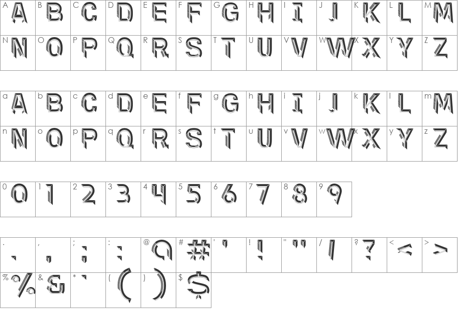 Finkl font character map preview