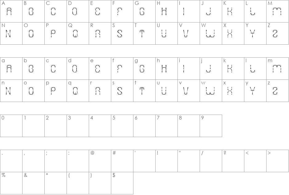 firework font character map preview