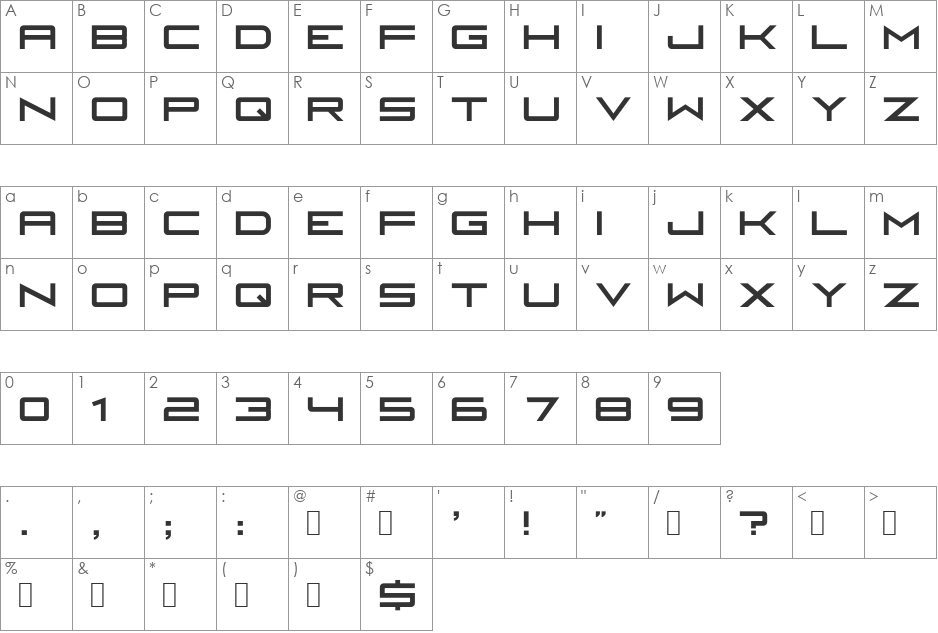 Fireye GF 3 Headline font character map preview