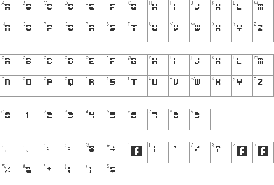 First font character map preview