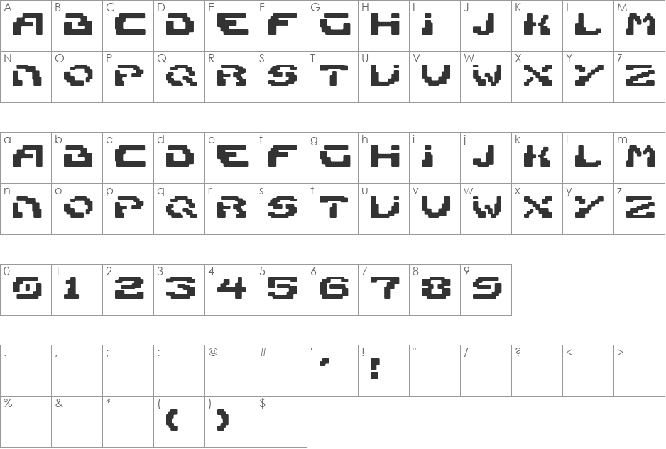 First Kinghtgale font character map preview