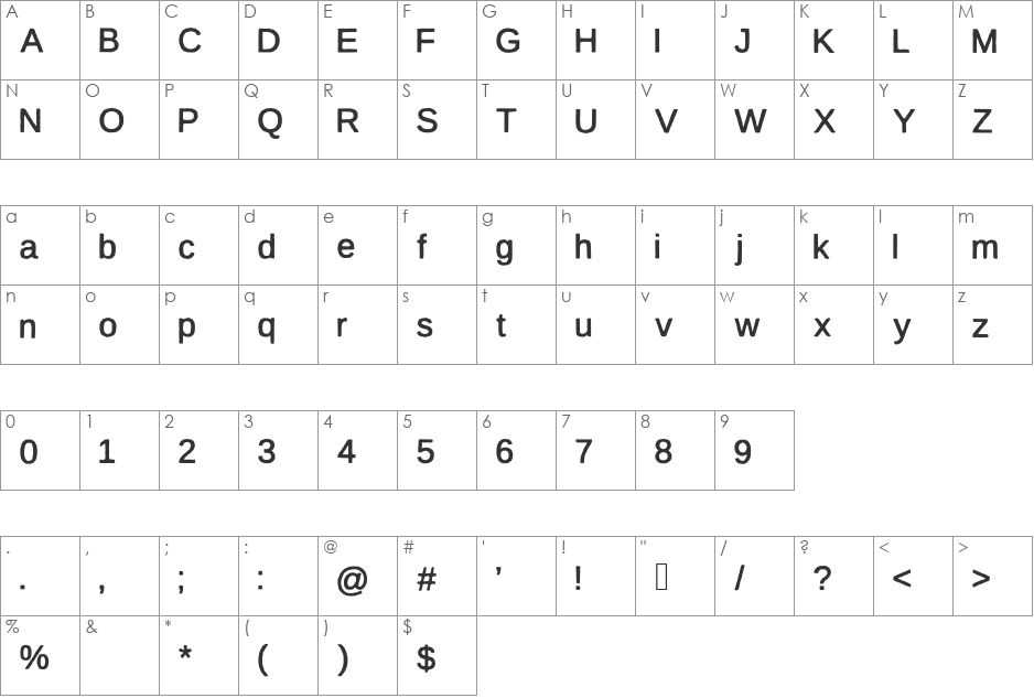 firsta font character map preview