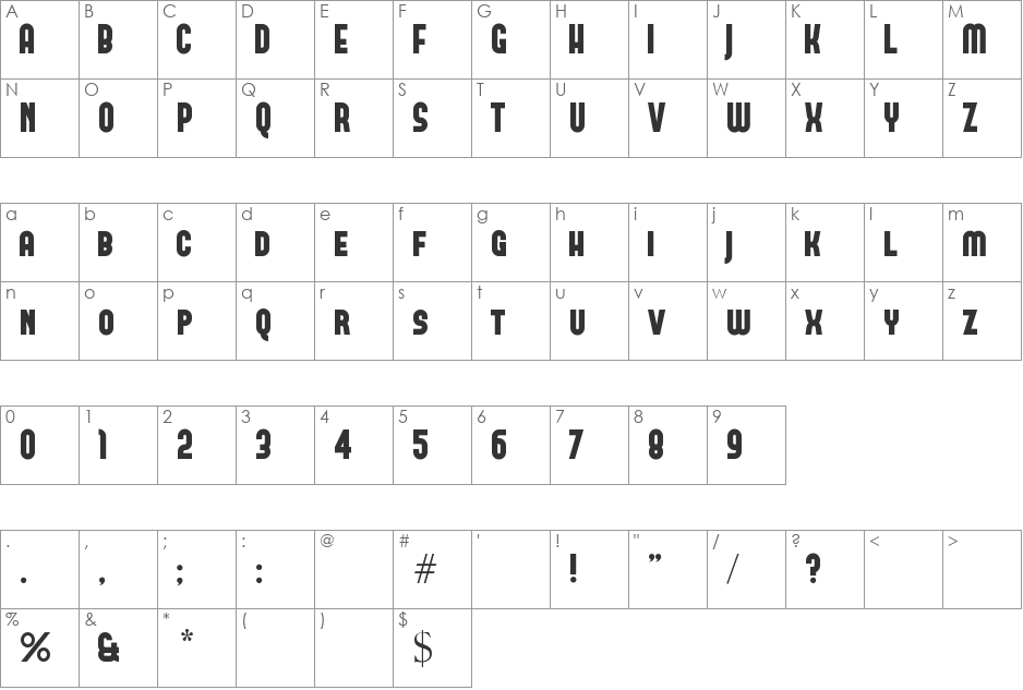 firsttest font character map preview