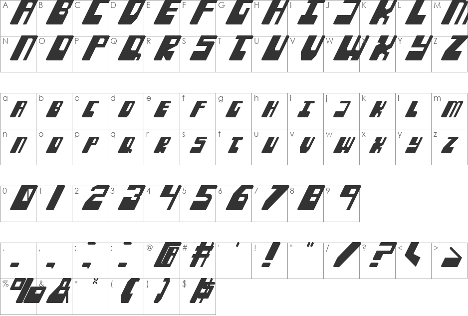 fishfood font character map preview