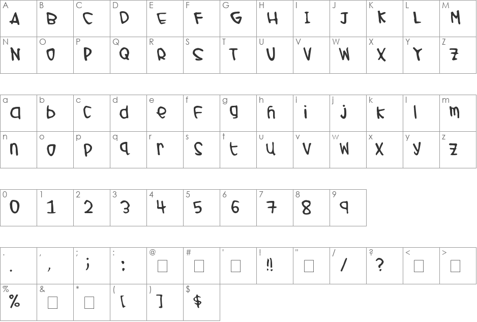 fisrtt font character map preview