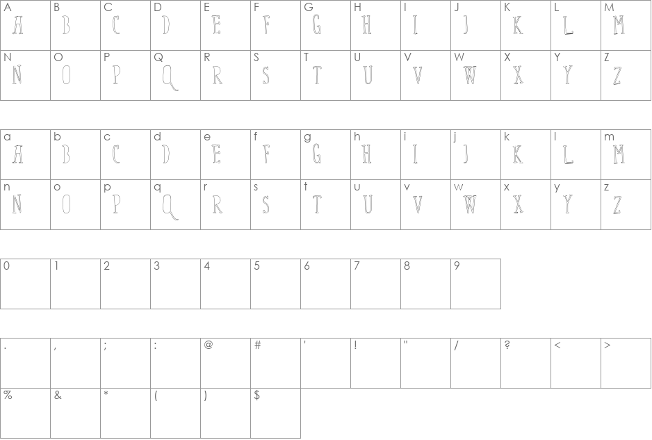 Fix You font character map preview