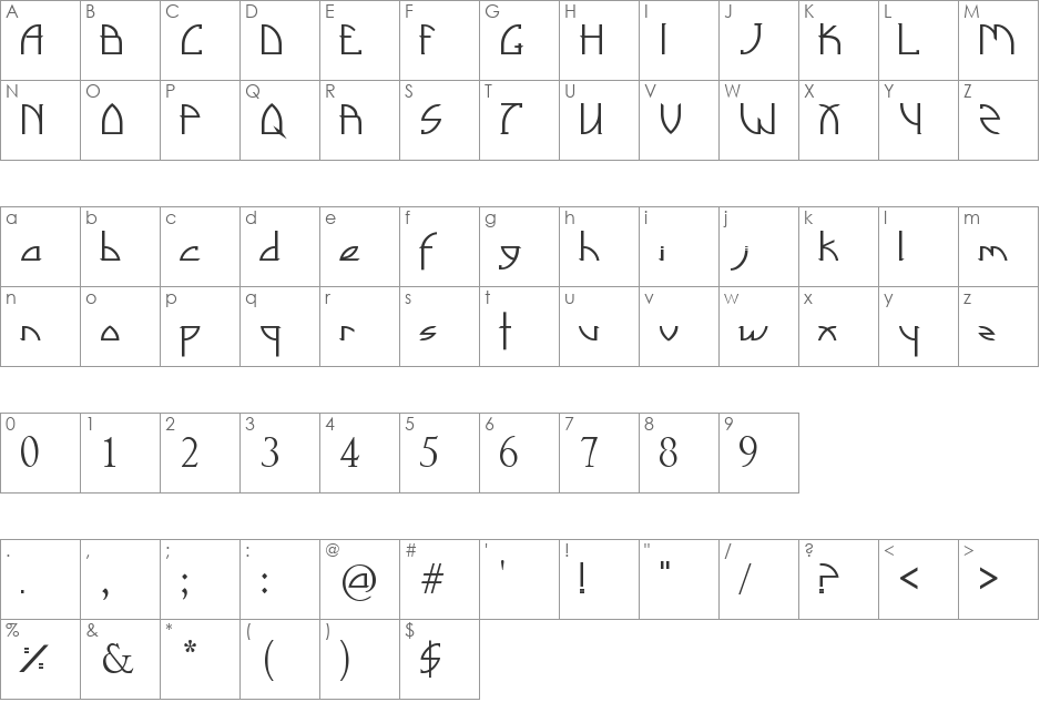 Fixd Station font character map preview