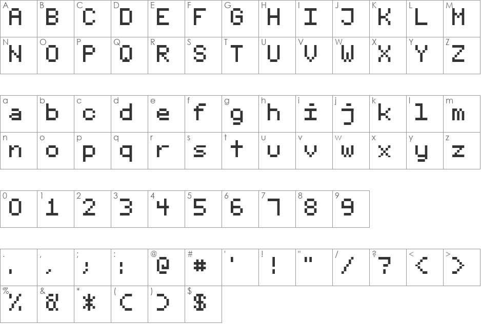 fixed_v01 font character map preview