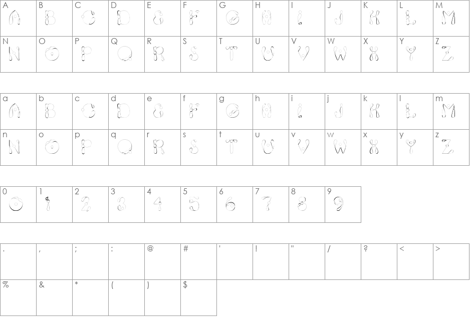 Fixie font character map preview