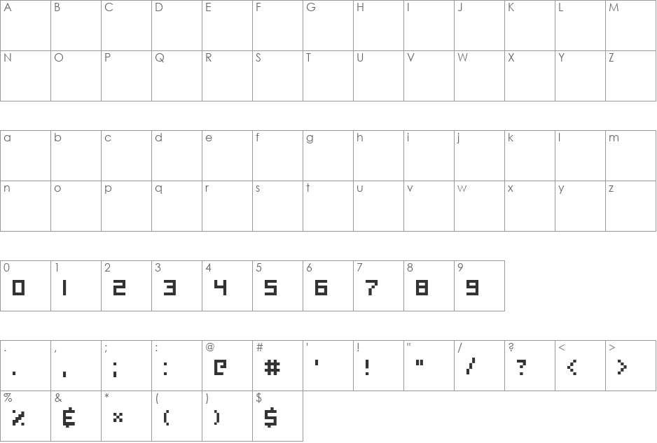 Fixie font character map preview