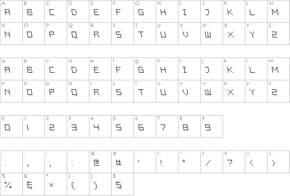 Fixier Light Oblique font character map preview