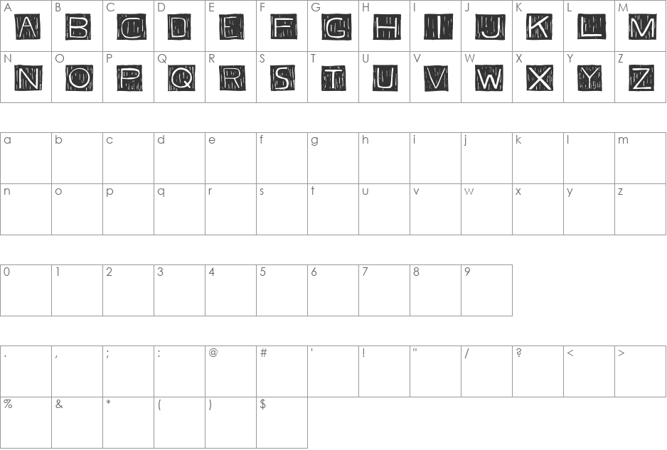 FKafka font character map preview