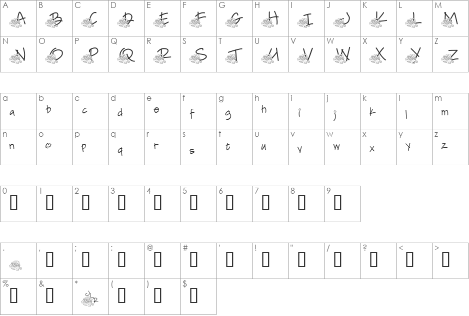 FL Valentine font character map preview