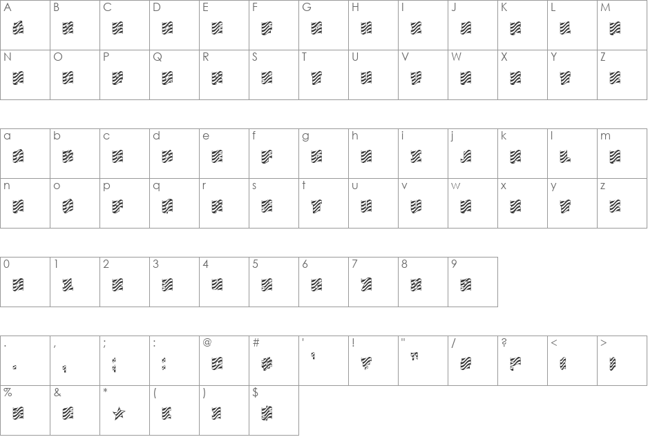 FlagDayFour font character map preview