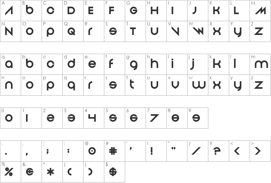 And Then It Ends font character map preview
