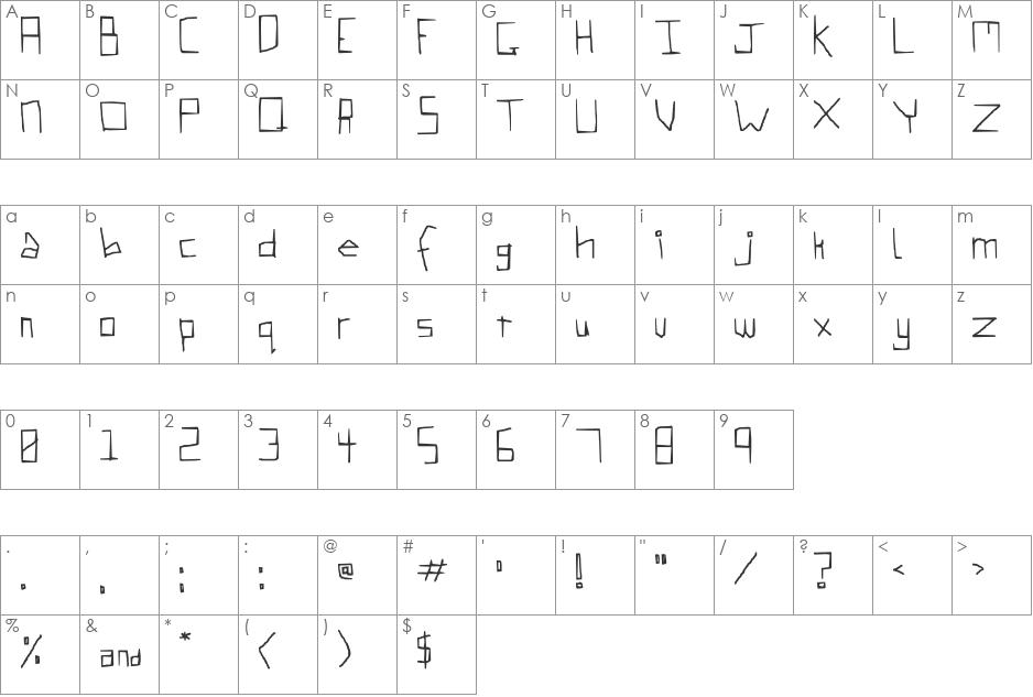 And you say you're lazy... font character map preview