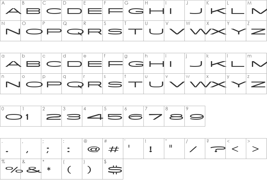 FlatironITC TT font character map preview