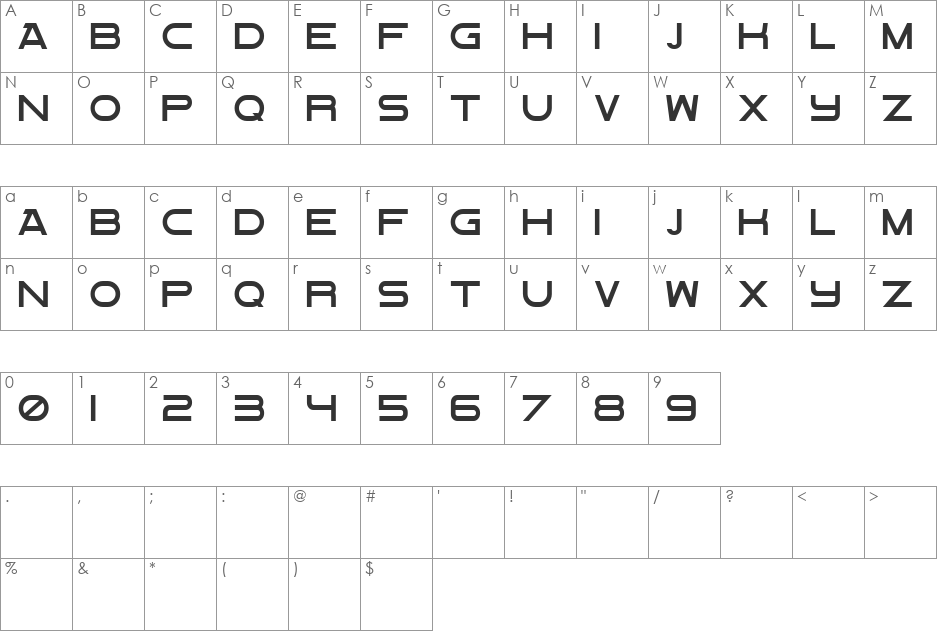 Flight mAybe Maj font character map preview