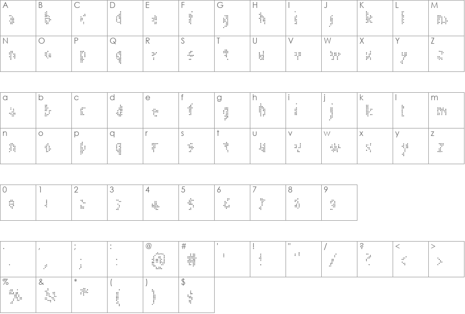 Flixel font character map preview