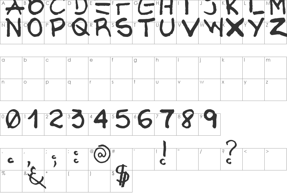 Floripale Caps font character map preview