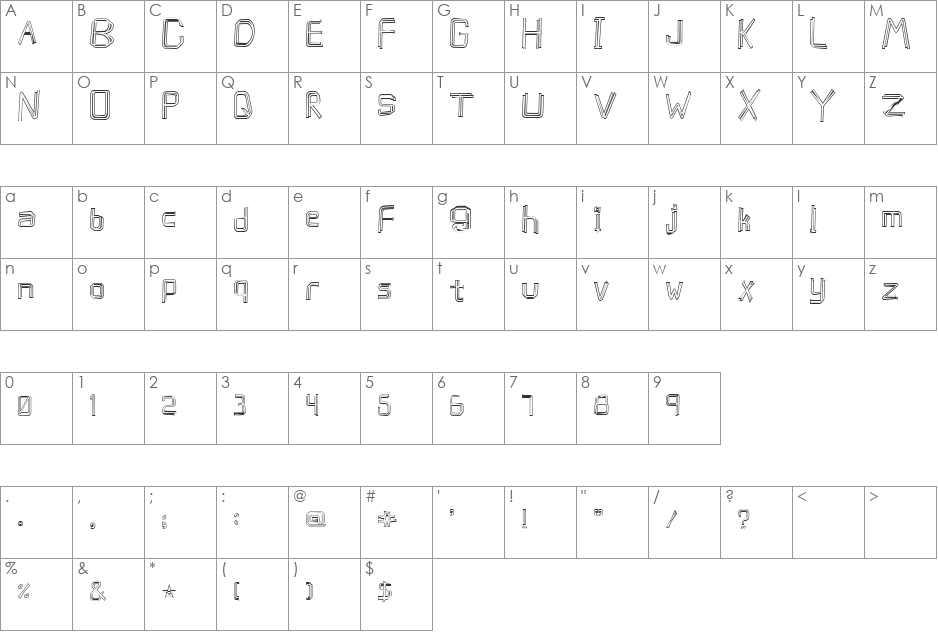 Flour Star font character map preview