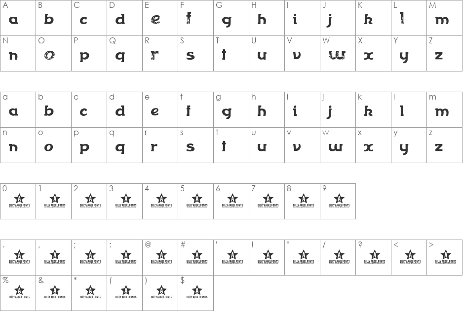 FLOWERFLOW font character map preview