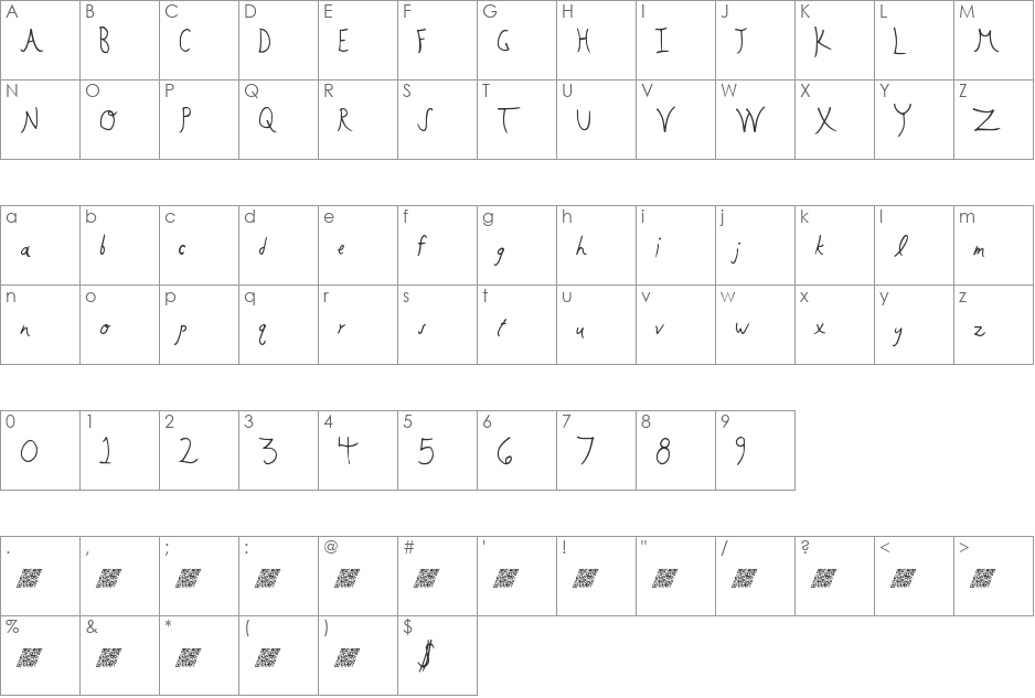 FloweringBuds font character map preview