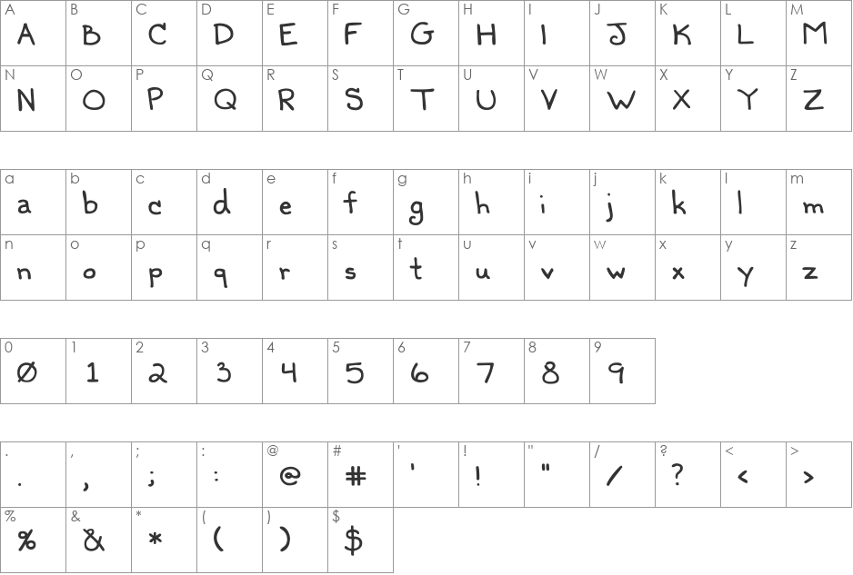 Fluorine Lite Mikiana font character map preview
