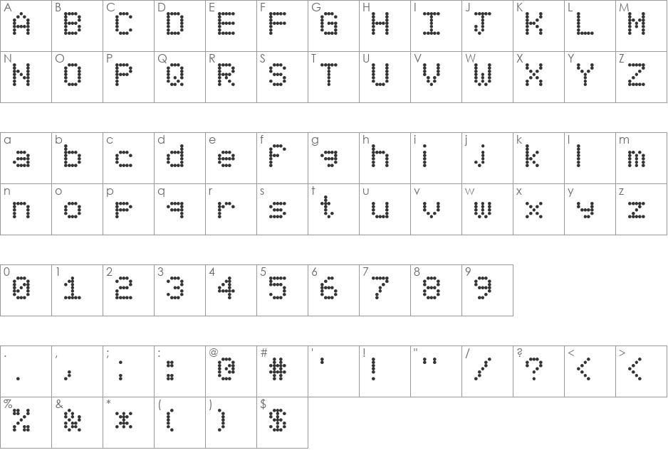 FlynnTerm font character map preview