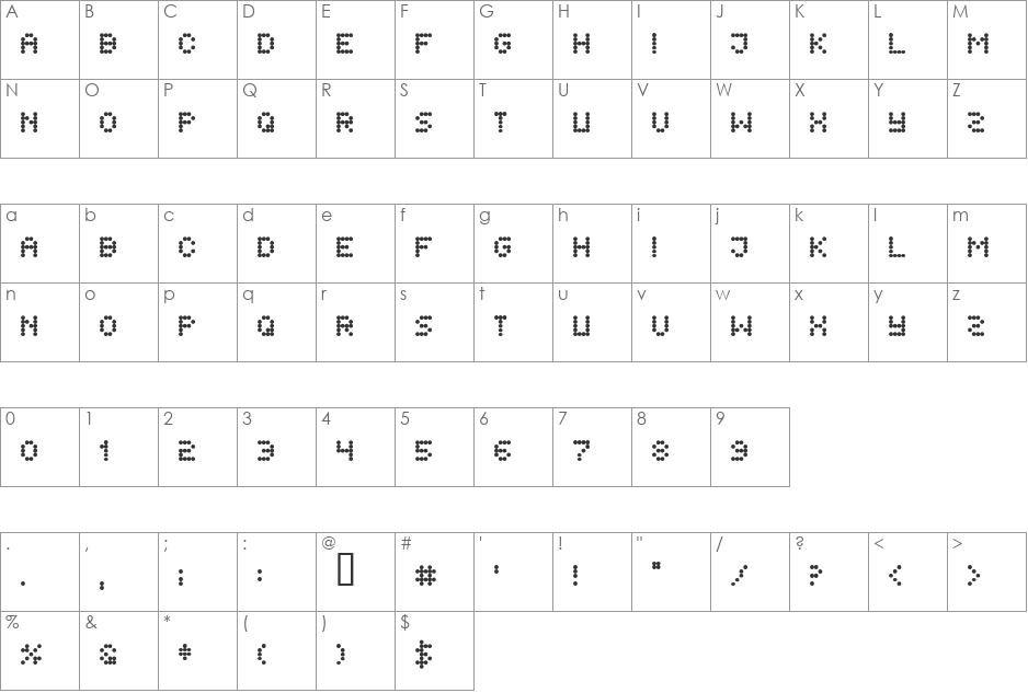 Flytningar font character map preview