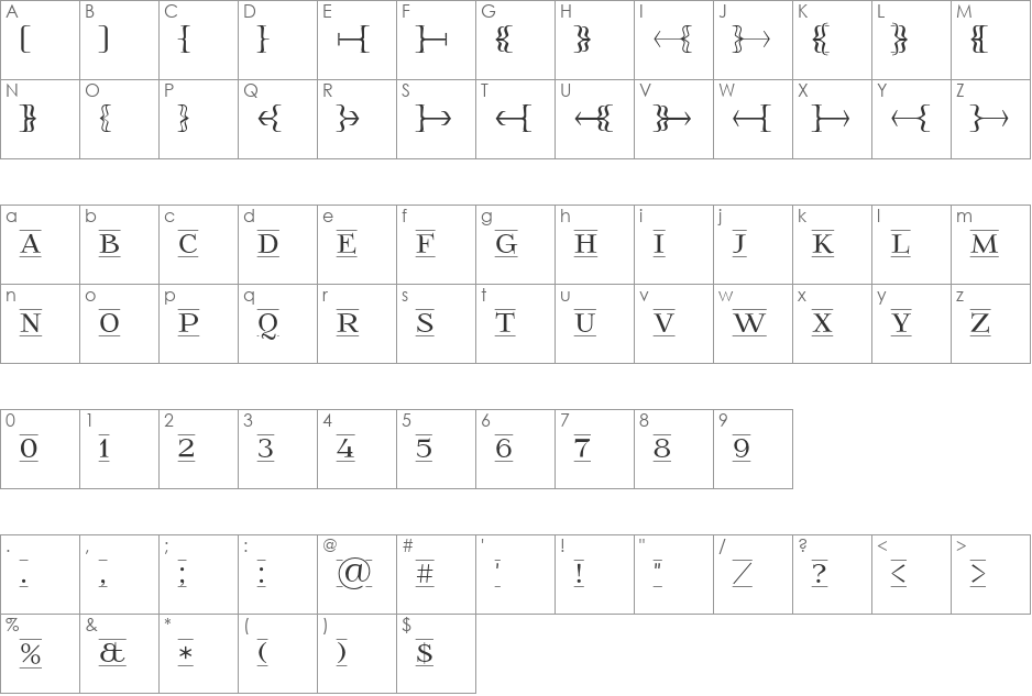 FoglihtenFr01 font character map preview