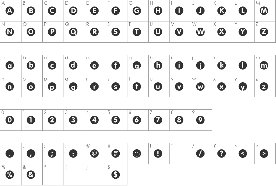 FolksDecoon font character map preview