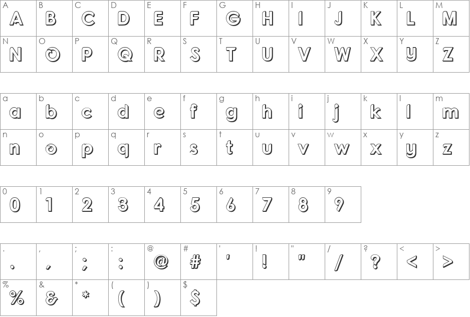 Fonarto font character map preview