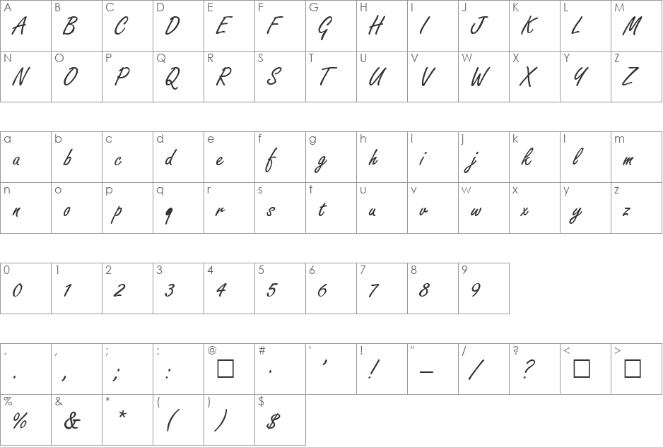 FONDIA font character map preview
