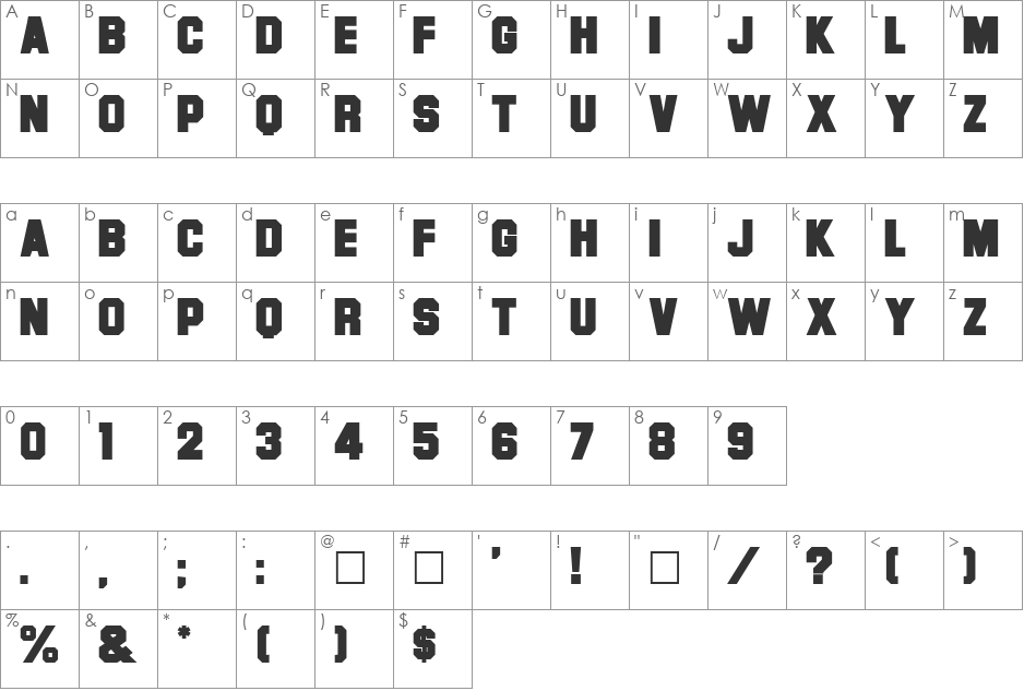 Font font character map preview