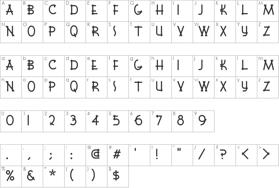 Font Shui font character map preview
