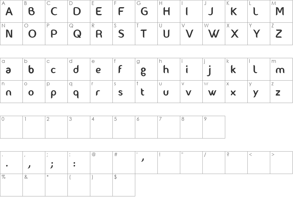 Fontastique font character map preview