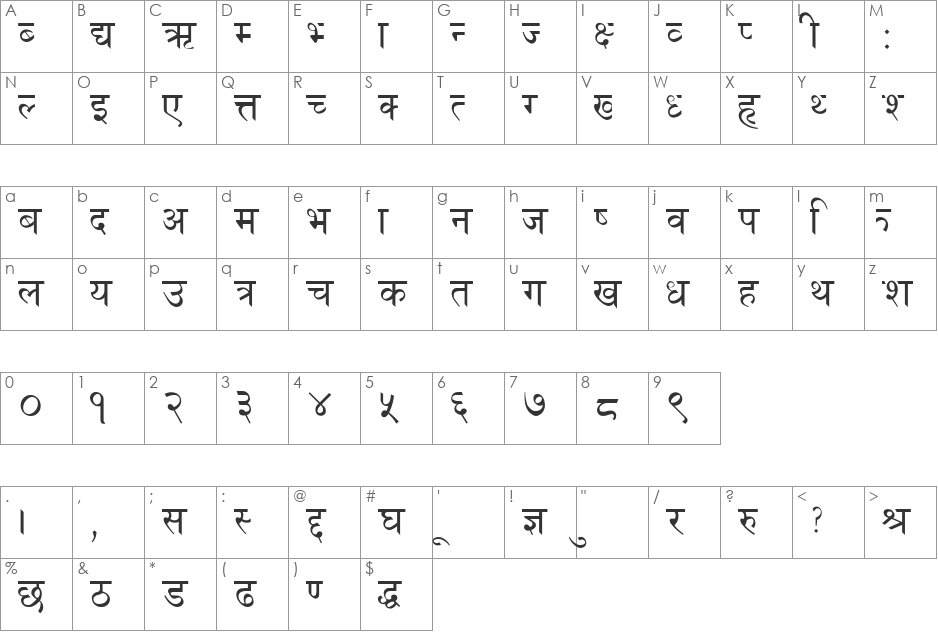 FONTASY_HIMALI_TT font character map preview