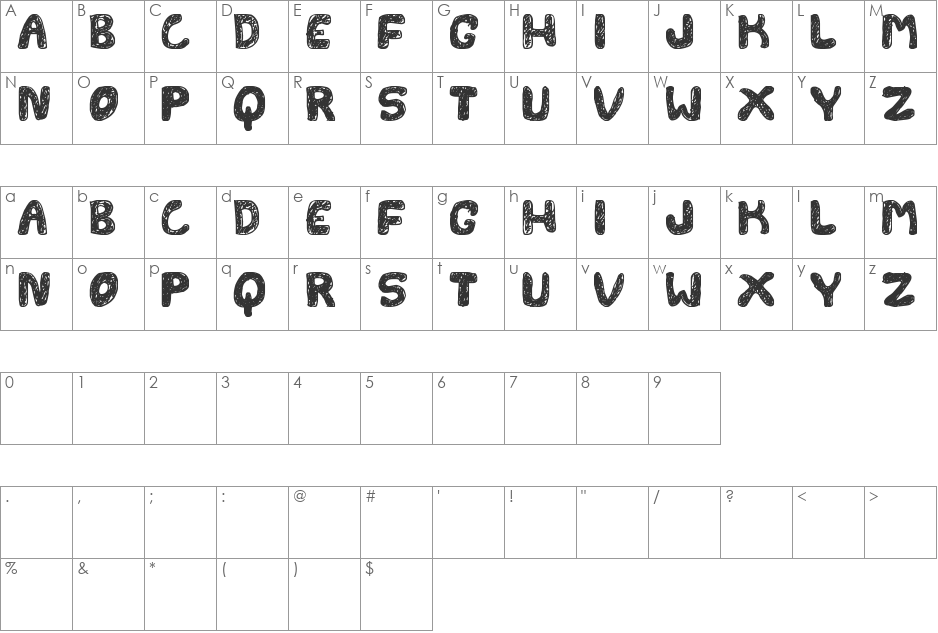 FONTESDA TFB font character map preview