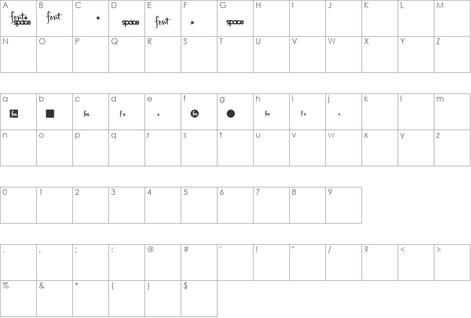 FontSpaceLogo font character map preview
