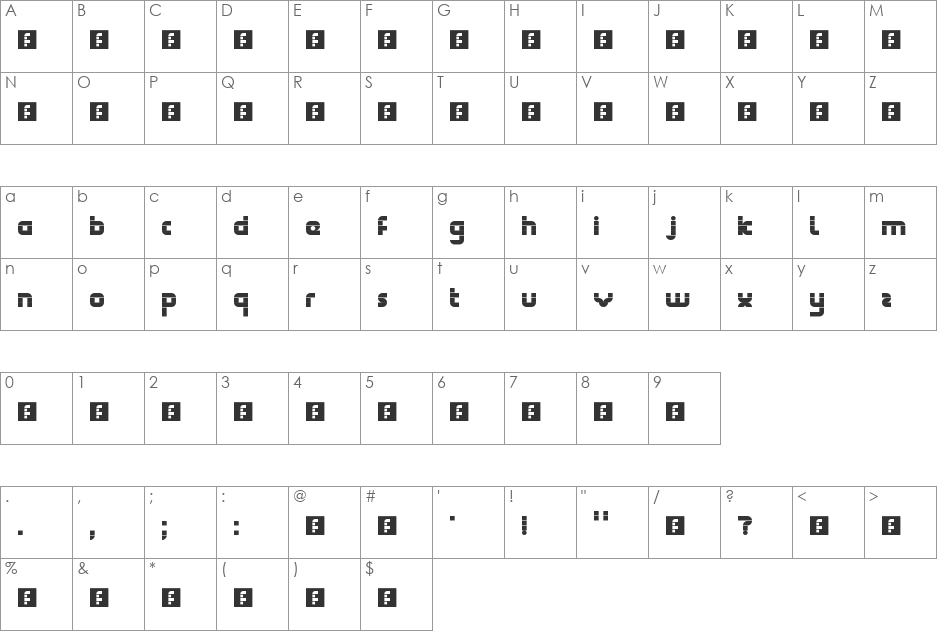 Freestruct font character map preview