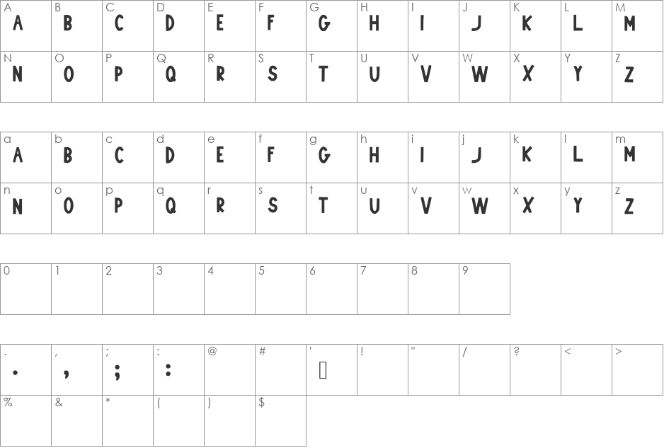 Fonty_McFonterson font character map preview