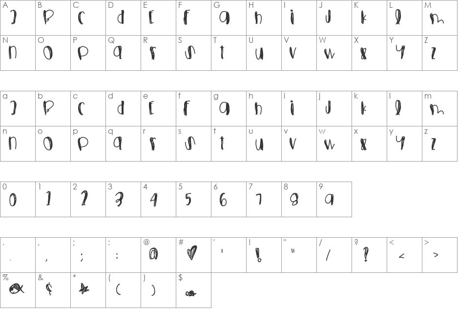 FoolsFallInLove font character map preview
