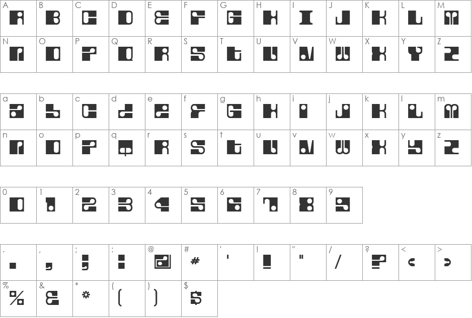 Fore font character map preview