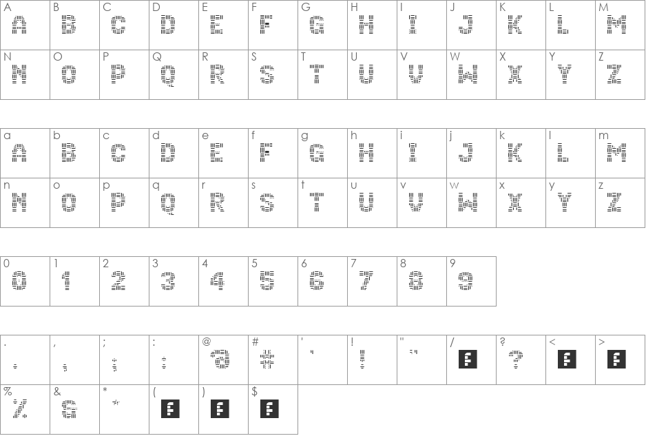 Forge Of The Cyclops font character map preview