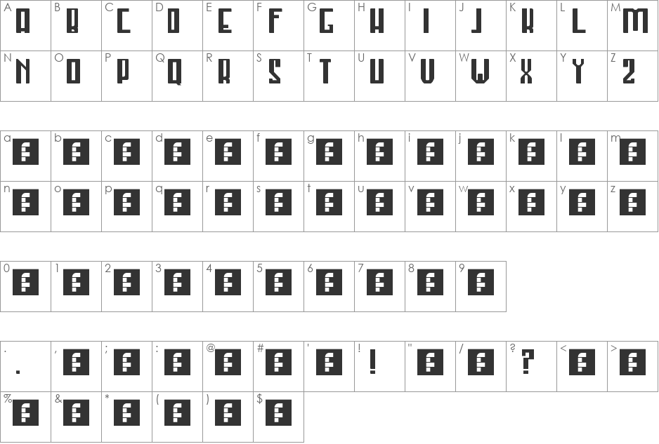 fork font character map preview